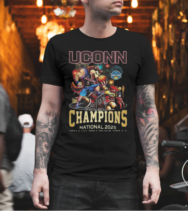 Uconn Champions National 2025 Final Four April 6 Amalie Arena Tampa Fla T-Shirt