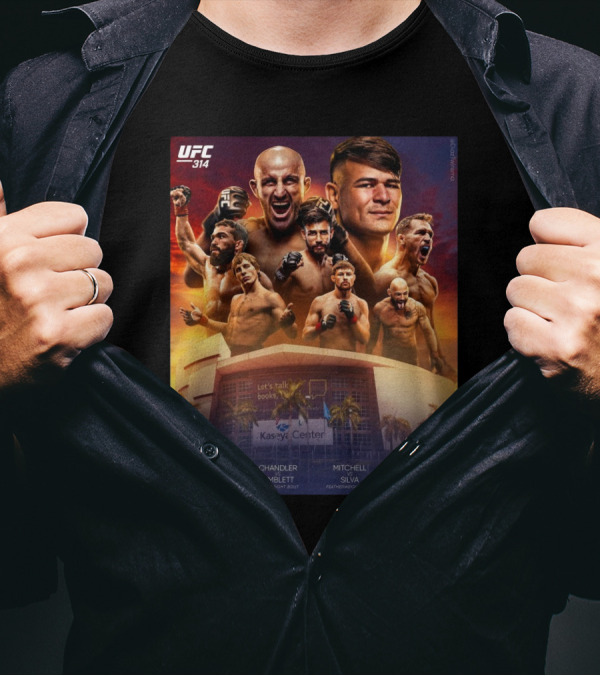 UFC 314 Volkanovski Vs Lopes Featherweight Title Bout Chandler Vs Pimblett Lightweight Bout Mitchell Vs Silva Featherweight Bout T-Shirt