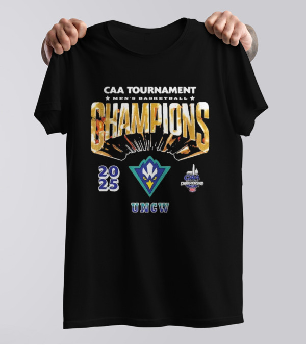 UNCW Seahawks CAA Men's Basketball Tournament Champions 2025 T-Shirt