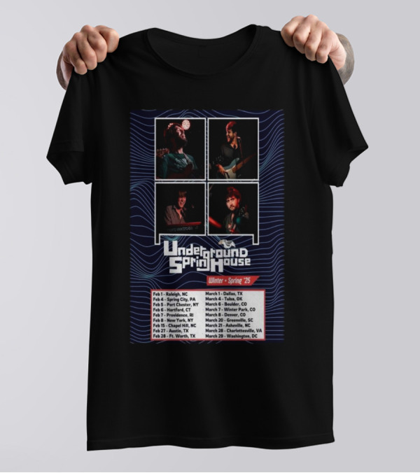 Underground Springhouse Winter Spring Tour 2025 Live Concert Dates Raleigh Dallas Denver NYC T-Shirt