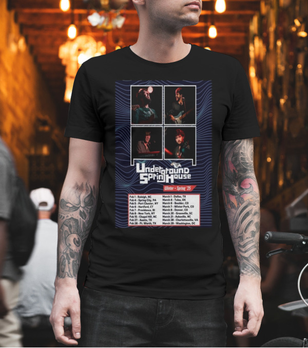 Underground Springhouse Winter Spring Tour 2025 Live Concert Dates Raleigh Dallas Denver NYC T-Shirt