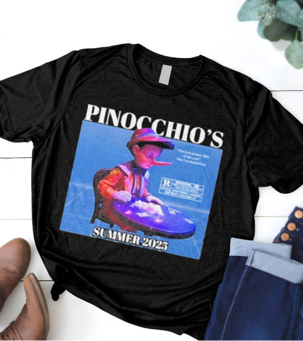 Pinocchio’s Summer 2025 Unethical Threads Movie Parody T-Shirt