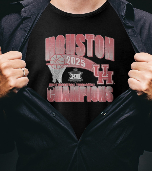 University Of Houston 2025 Men’s Basketball Tournament Big 12 Champions T-Shirt