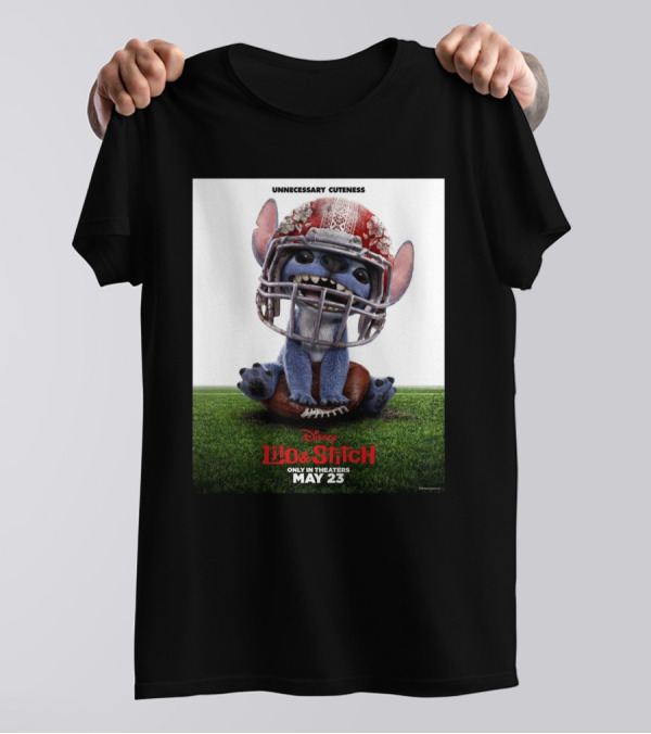 Unnecessary Cuteness Disney Lilo And Stitch Only In Theaters May 23 Football Helmet T-Shirt