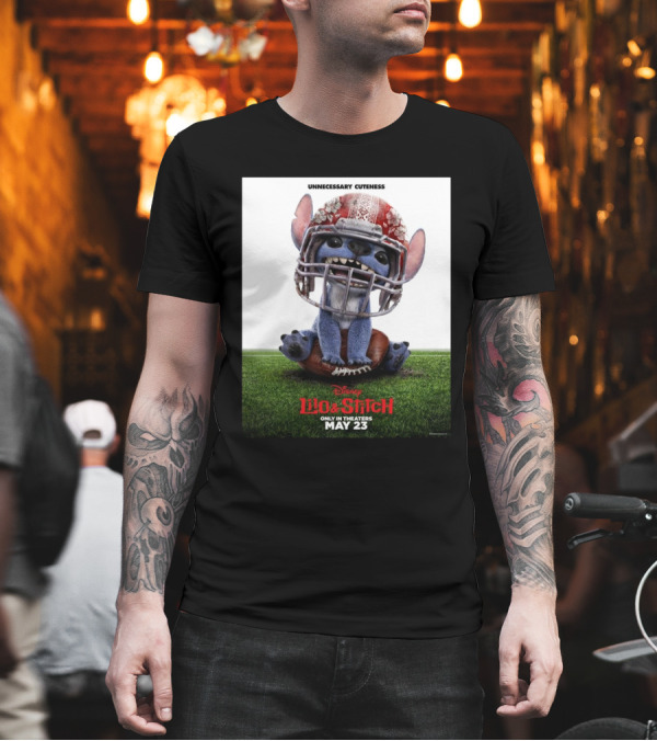 Unnecessary Cuteness Disney Lilo And Stitch Only In Theaters May 23 Football Helmet T-Shirt