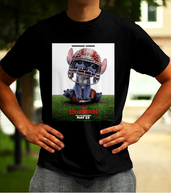 Unnecessary Cuteness Disney Lilo And Stitch Only In Theaters May 23 Football Helmet T-Shirt