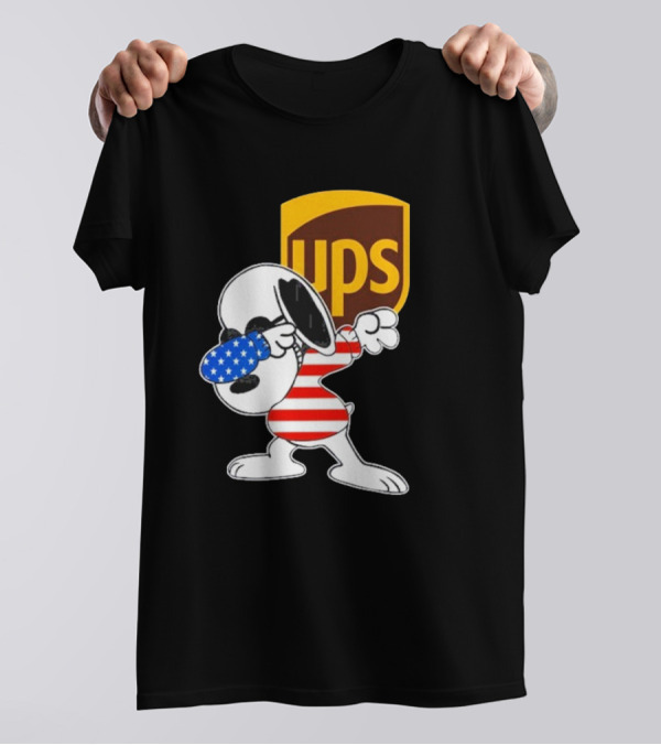 UPS Snoopy Dabbing American Flag Style T-Shirt
