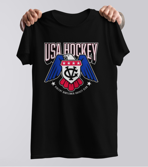 USA Hockey Violent Gentlemen Hockey Club Star-Spangled Eagle Crest T-Shirt