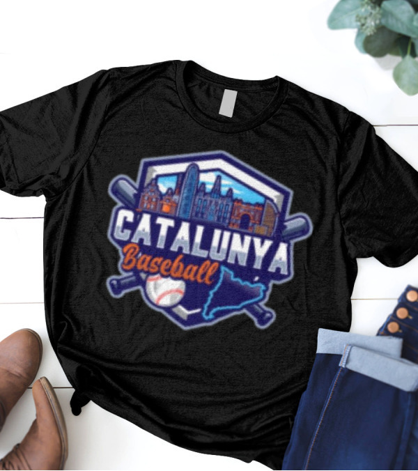 USSSA Catalunya Baseball Week March 11-17 2025 Barcelona Cityscape And Batting Icon T-Shirt