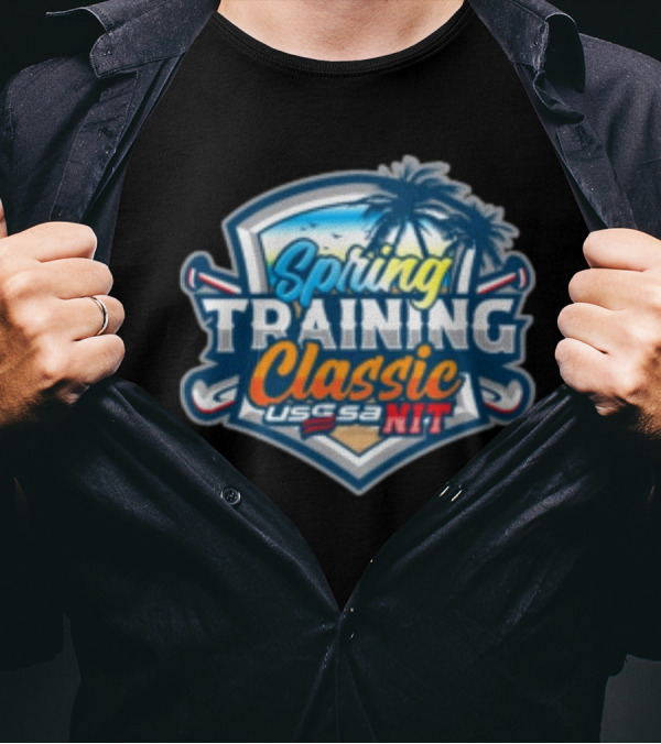 USSSA NIT Spring Training Classic March 22-23 2025 Palm Trees And Crossed Bats T-Shirt