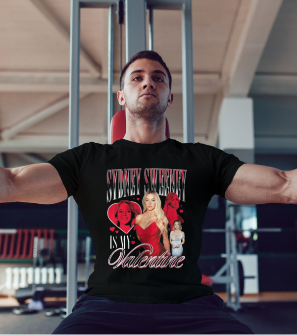 Sydney Sweeney Is My Valentine Retro Red Heart Aesthetic T-Shirt