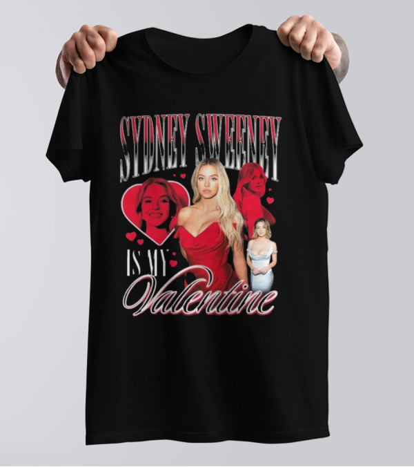 Sydney Sweeney Is My Valentine Retro Red Heart Aesthetic T-Shirt