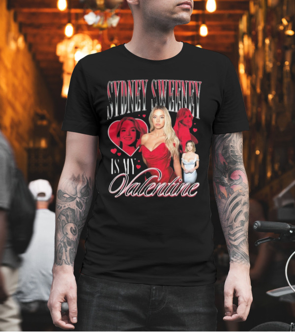 Sydney Sweeney Is My Valentine Retro Red Heart Aesthetic T-Shirt