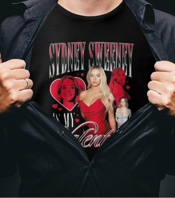 Sydney Sweeney Is My Valentine Retro Red Heart Aesthetic T-Shirt
