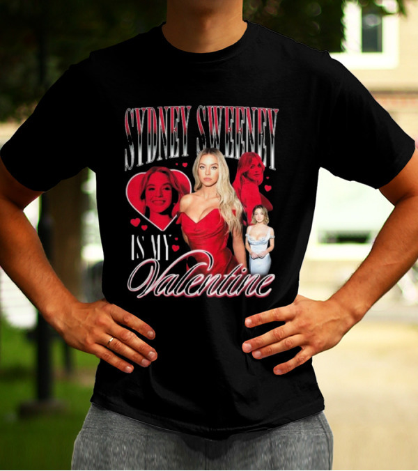Sydney Sweeney Is My Valentine Retro Red Heart Aesthetic T-Shirt
