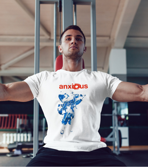 Anxious Blue Abstract Deer Kid T-Shirt
