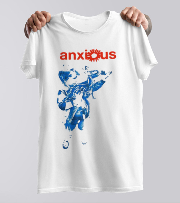Anxious Blue Abstract Deer Kid T-Shirt