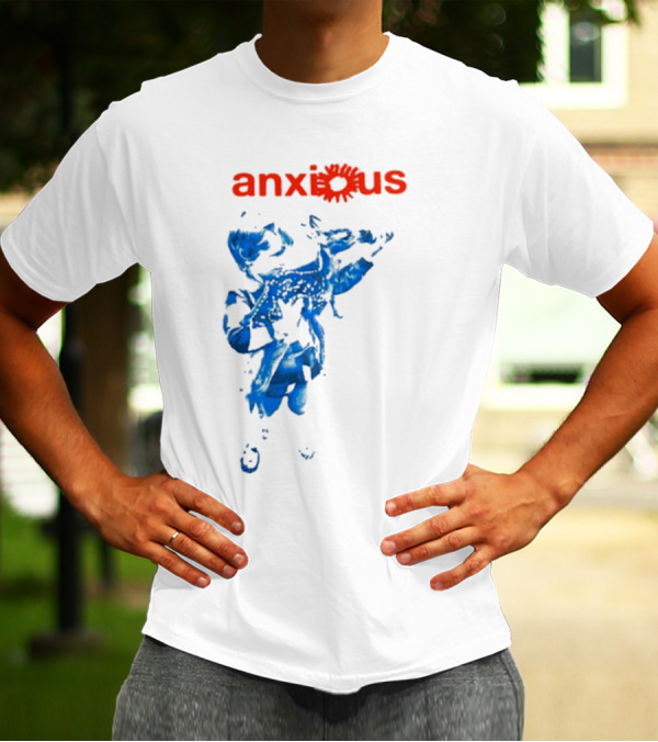 Anxious Blue Abstract Deer Kid T-Shirt