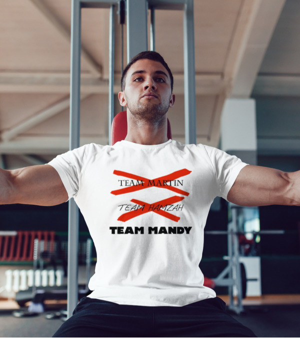 Awesome Team Martin Team Hamzah Team Mandy Crossed Out Bold Red Marker T-Shirt