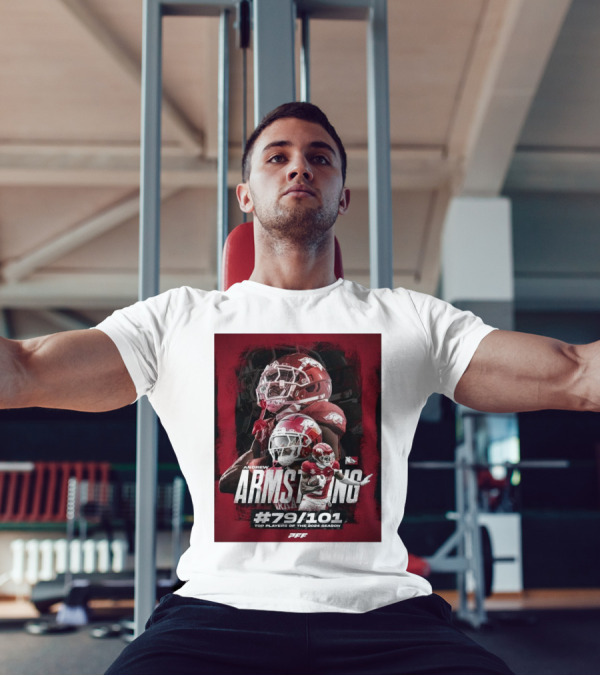 Andrew Armstrong Arkansas Razorback Football #79/101 Top Players Of The 2024 Season PFF T-Shirt