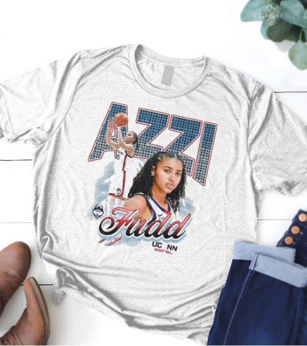 Azzi Fudd UConn Basketball 2025 Player Portrait And Action Shot T-Shirt