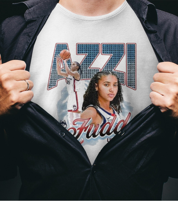Azzi Fudd UConn Basketball 2025 Player Portrait And Action Shot T-Shirt