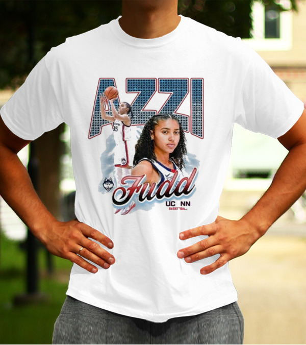 Azzi Fudd UConn Basketball 2025 Player Portrait And Action Shot T-Shirt