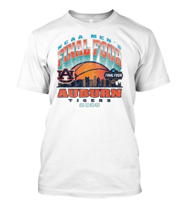 NCAA Men's Final Four Auburn Tigers 2025 Basketball Tournament Retro Skyline T-Shirt