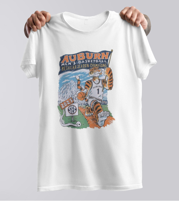 Auburn Men's Basketball 2025 SEC Regular Season Champions Mascot T-Shirt