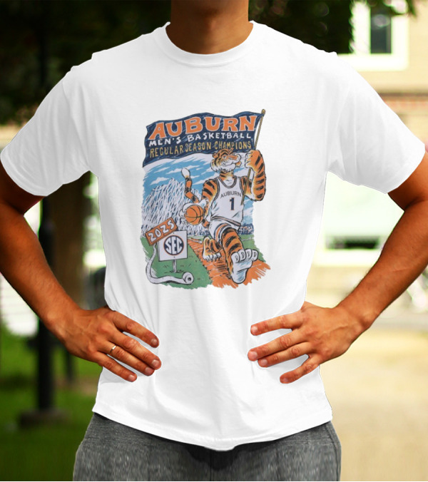 Auburn Men's Basketball 2025 SEC Regular Season Champions Mascot T-Shirt