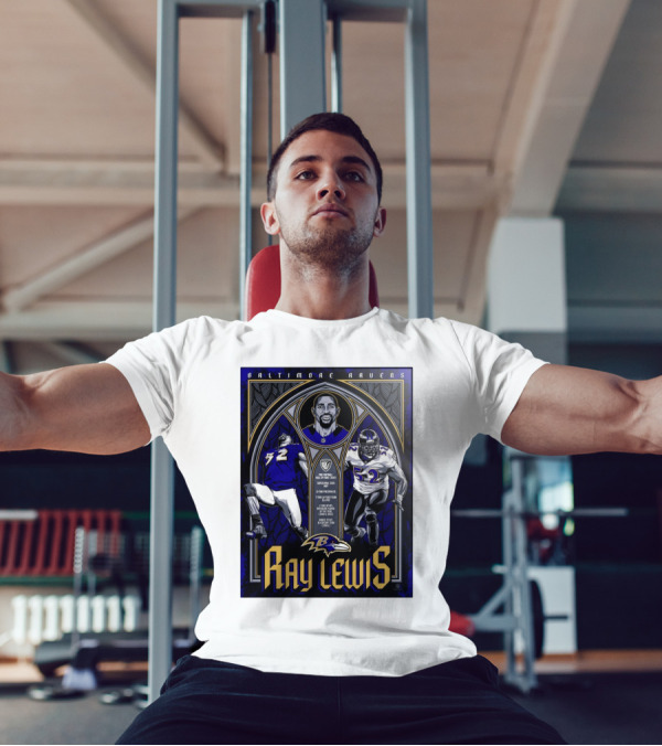 Baltimore Ravens Ray Lewis Pro Football Hall Of Fame Super Bowl XXXV MVP 12-Time Pro Bowler 7-Time First Team All-Pro NFL Defensive Player Of The Year T-Shirt