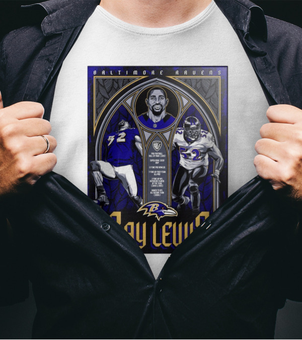 Baltimore Ravens Ray Lewis Pro Football Hall Of Fame Super Bowl XXXV MVP 12-Time Pro Bowler 7-Time First Team All-Pro NFL Defensive Player Of The Year T-Shirt