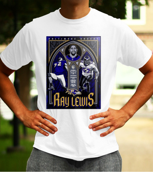 Baltimore Ravens Ray Lewis Pro Football Hall Of Fame Super Bowl XXXV MVP 12-Time Pro Bowler 7-Time First Team All-Pro NFL Defensive Player Of The Year T-Shirt