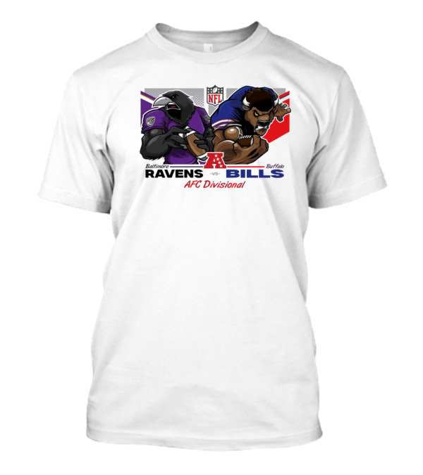 Baltimore Ravens Vs Buffalo Bills NFL AFC Divisional Matchup T-Shirt