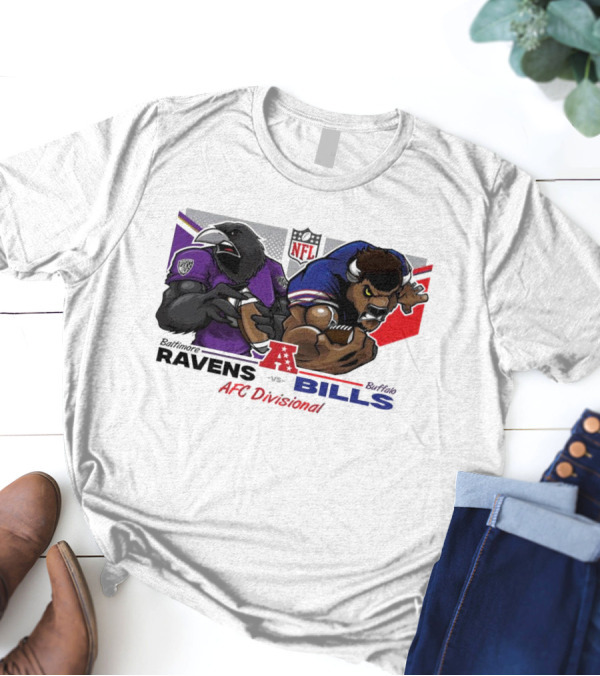 Baltimore Ravens Vs Buffalo Bills NFL AFC Divisional Matchup T-Shirt