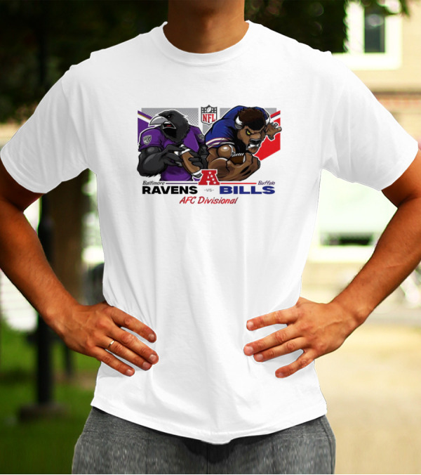 Baltimore Ravens Vs Buffalo Bills NFL AFC Divisional Matchup T-Shirt