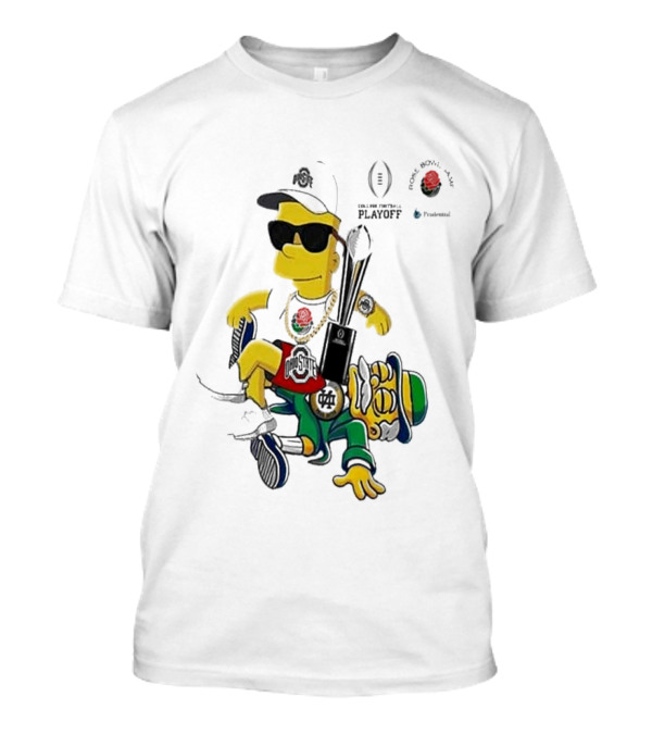Bart Simpson X Ohio State Buckeyes Vs Notre Dame Fighting Irish College Football Playoff National Championship NCAA Season 2024 2025 T-Shirt