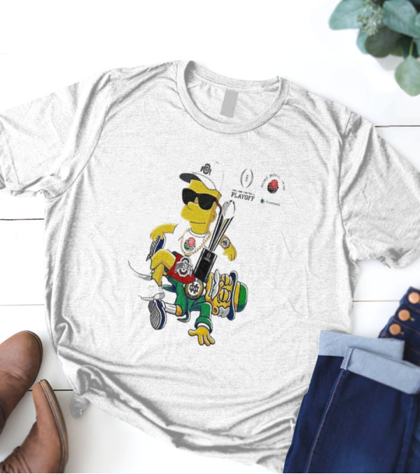 Bart Simpson X Ohio State Buckeyes Vs Notre Dame Fighting Irish College Football Playoff National Championship NCAA Season 2024 2025 T-Shirt
