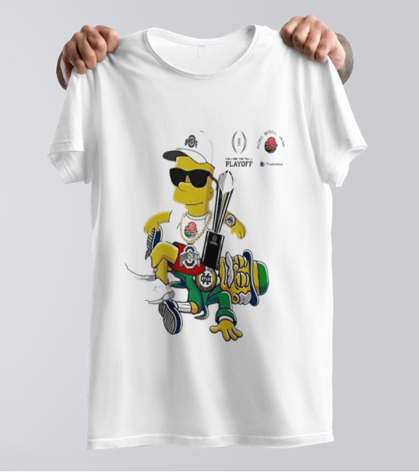 Bart Simpson X Ohio State Buckeyes Vs Notre Dame Fighting Irish College Football Playoff National Championship NCAA Season 2024 2025 T-Shirt