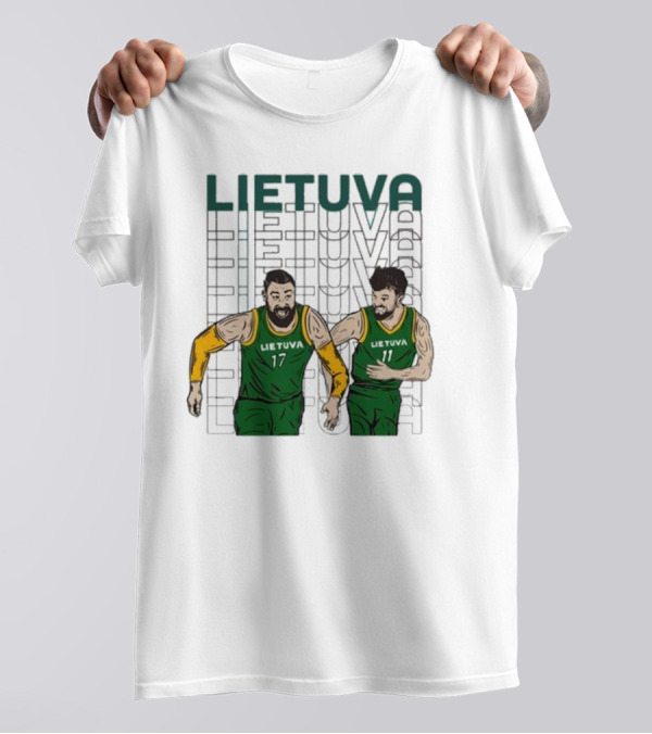 Lietuva Basketball Players Bokštai 17 Running Team Spirit T-Shirt