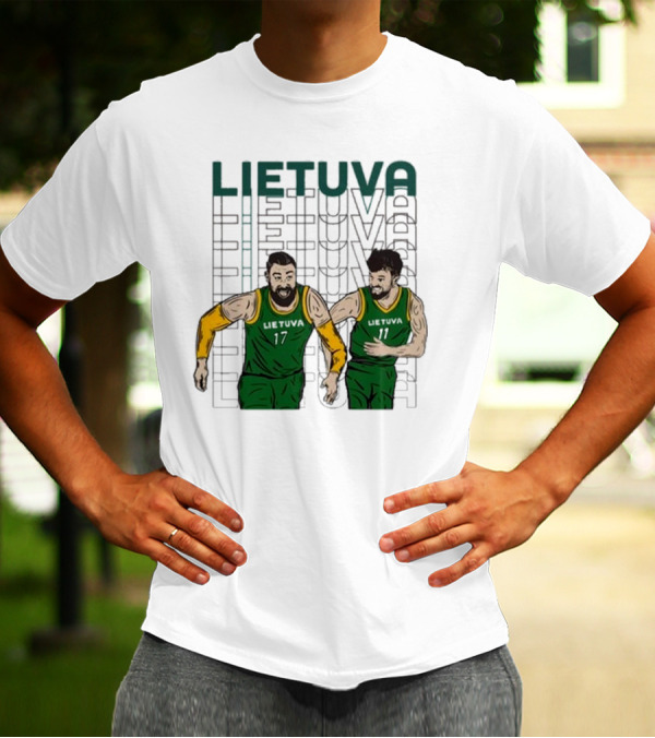 Lietuva Basketball Players Bokštai 17 Running Team Spirit T-Shirt