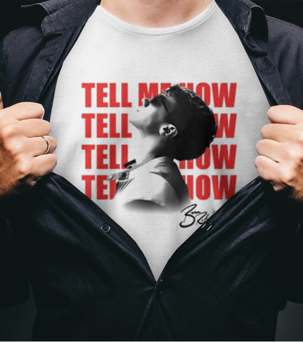 Ben Rodrigues Tell Me How Afro Silhouette And Red Text T-Shirt