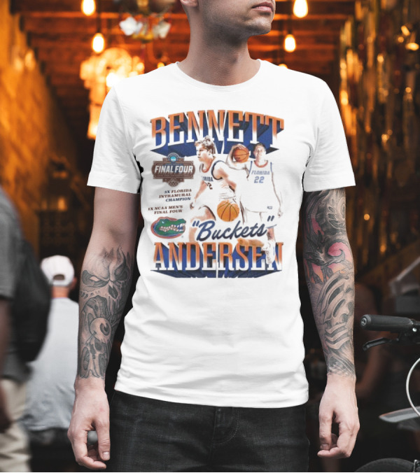 "Bennett Andersen Buckets Final Four Florida Gators Champions" T-Shirt