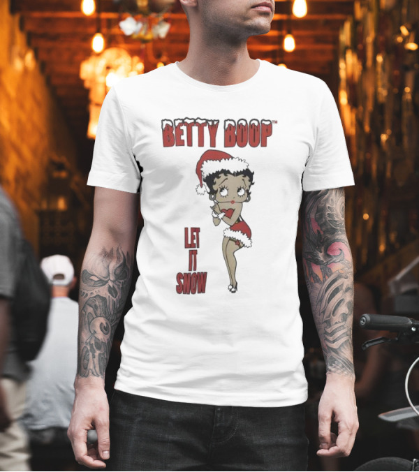 Betty Boop Santa Outfit Let It Snow T-Shirt