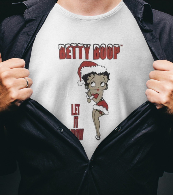 Betty Boop Santa Outfit Let It Snow T-Shirt