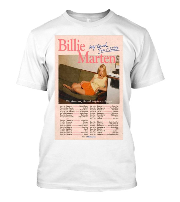Billie Marten Dog Eared Tour 2025 UK Europe Dates T-Shirt