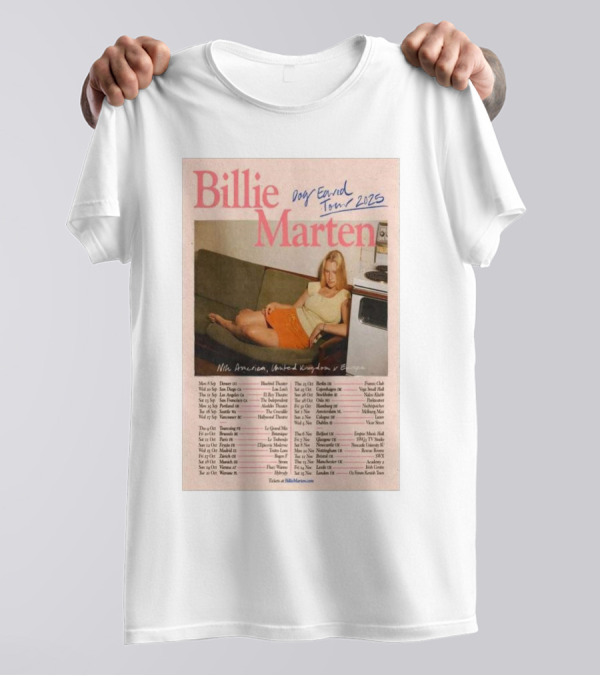 Billie Marten Dog Eared Tour 2025 UK Europe Dates T-Shirt
