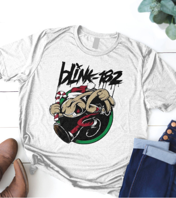 ```Blink-182 Santa Boxing Gloves Christmas 2024 Holiday Theme``` T-Shirt
