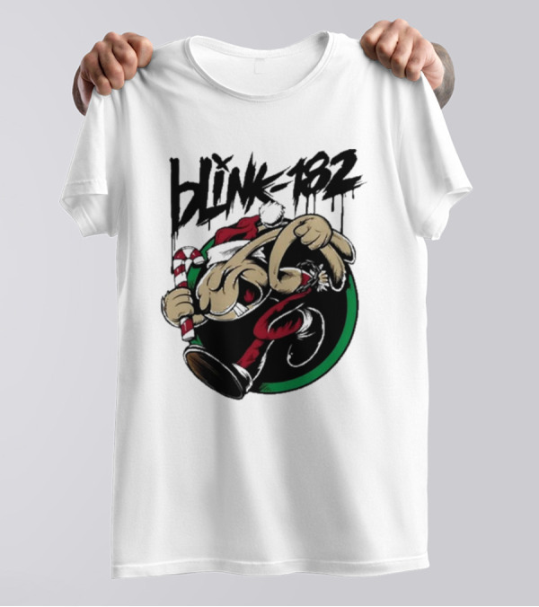 ```Blink-182 Santa Boxing Gloves Christmas 2024 Holiday Theme``` T-Shirt