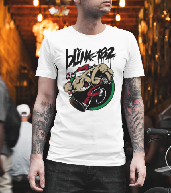 ```Blink-182 Santa Boxing Gloves Christmas 2024 Holiday Theme``` T-Shirt